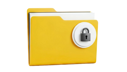 Yellow Folder with Lock Icon