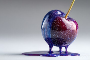 Dripping Cherry: A single, luscious cherry, glistening with a vibrant, dripping glaze, revealing a burst of flavor and visual delight. 