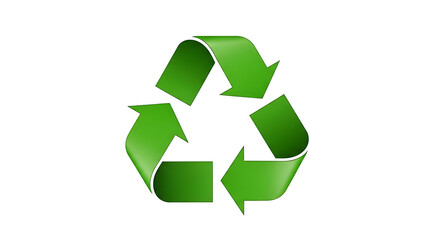 Obraz premium Green recycling symbol with arrows on white background Ai Generated