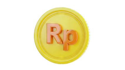 Golden coin with "Rp" symbol