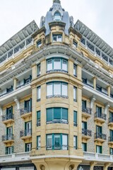 Fototapeta premium Historic Belle Epoque Residential Building Facade, San Sebastian, Spain