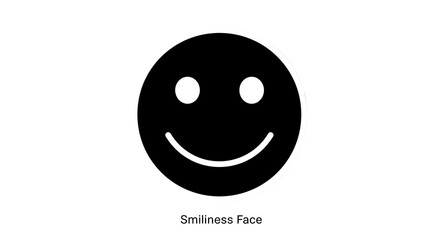 Smiling face emoticon with happy expression on white background