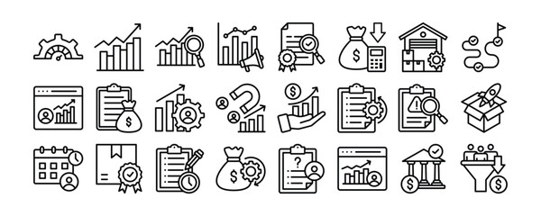 Key Performance Indicator icon collection. Containing design performance, indicator, kpi, strategy, management	
