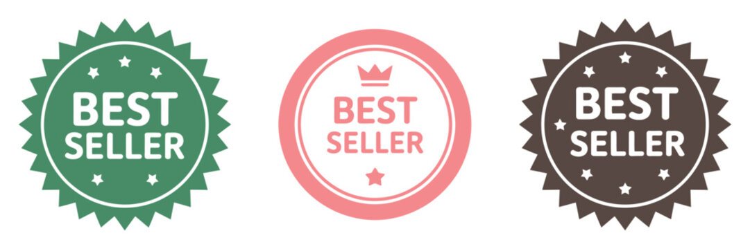 Best seller badge logo design template, premium quality emblem vector illustration for business products, sales promotion and branding identity.