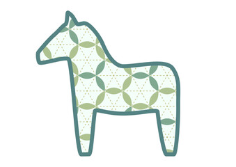 華やかな七宝柄のダーラナホース