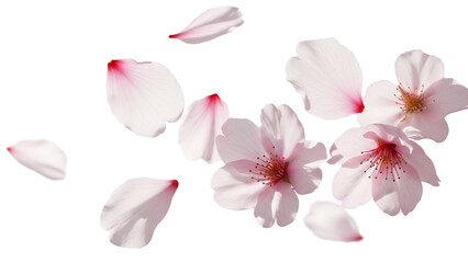 舞い散る桜の花びら、透明背景