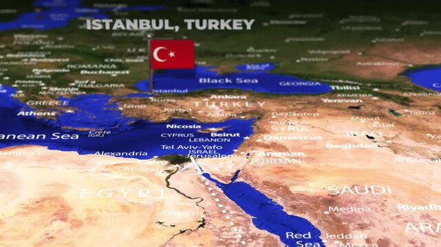 Flight From Addis Ababa ETHIOPIA to Istanbul Turkey with flag pins