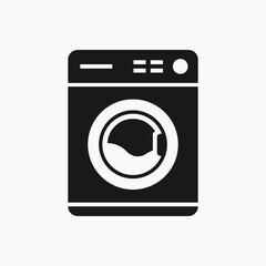 Washing Machine Icon Laundry Service Sign 