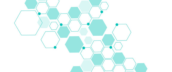 Vector hexagons pattern. Geometric abstract background with simple hexagonal elements. Medical, technology or science desig