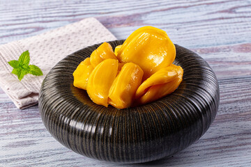 Canned sweet juicy yellow Jackfruit