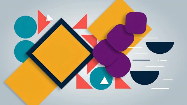 Abstract Geometric Shapes Animation with Dynamic Movement and Color.