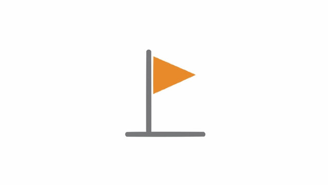 Small orange flag on gray pole.