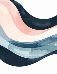 Abstract Waves of Colorful Fluid Lines in Soft Tones and Shades