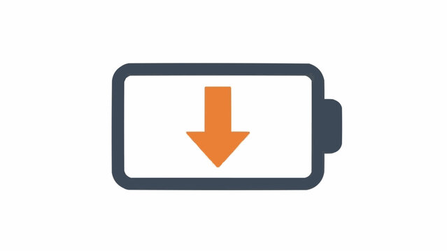 Battery with low charge level icon.