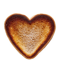 Heart-Shaped Toast: A piece of perfectly toasted bread, artfully shaped into a heart, offers a simple yet charming symbol of affection, love, and culinary creativity.