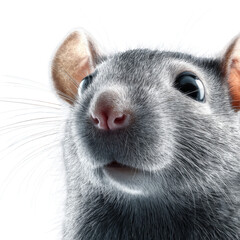 Curious Rodent: A close-up view of a curious rodent, featuring its inquisitive gaze, delicate whiskers, and gentle nature.
