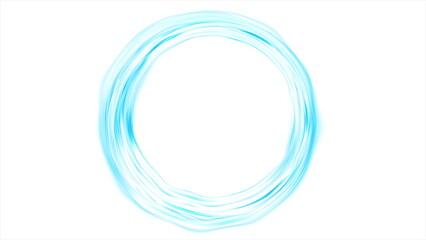 Bright blue smooth glossy wavy circles on white background