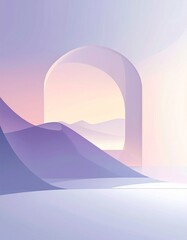 Serene Abstract Landscape with Gentle Curves and Soft Colors