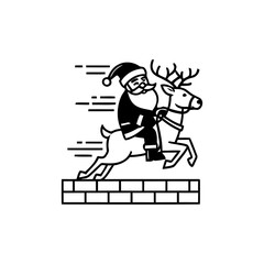 Fototapeta premium Simple Santa Claus Icon – Christmas Character Symbol in Minimal Style