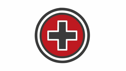 Obraz premium Red Cross Medical Symbol Logo Sign.