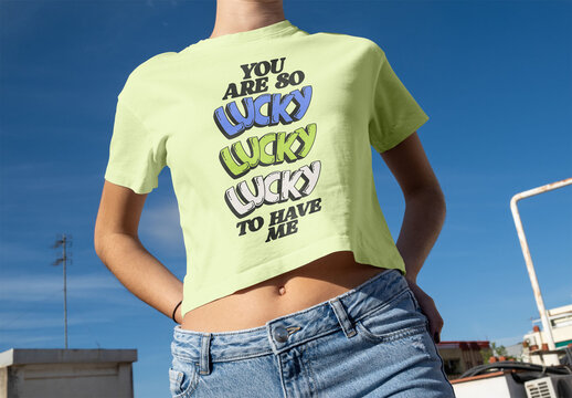 Mockup of Short-Sleeved T-Shirt