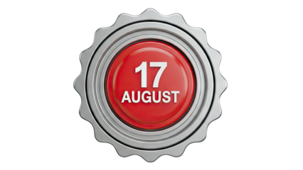 August 17th Seal with Metallic Border and Red Center