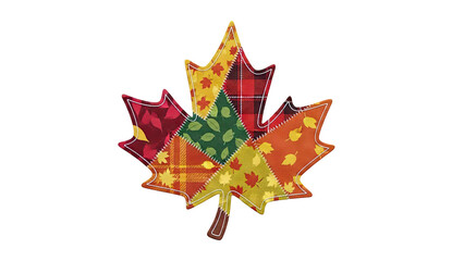 Obraz premium Patchwork Maple Leaf with Autumnal Designs