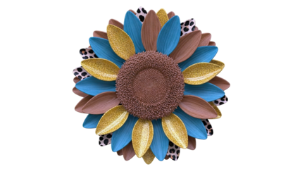 Bohemian Sunflower with Mixed Petal Textures