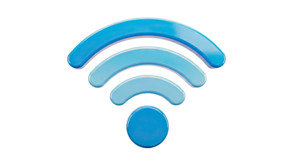 3D Blue Wi-Fi Symbol