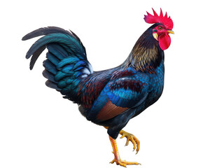 Fototapeta premium Vibrant rooster isolated on transparent background