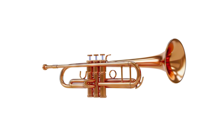 Golden Trumpet on White Background
