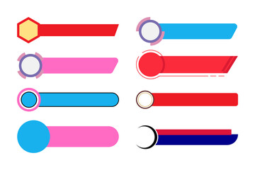 Obraz premium Set of 8 Modern Colorful Lower Thirds Banners Vector