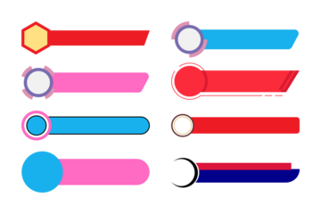 Set of 8 Modern Colorful Lower Thirds Banners Vector