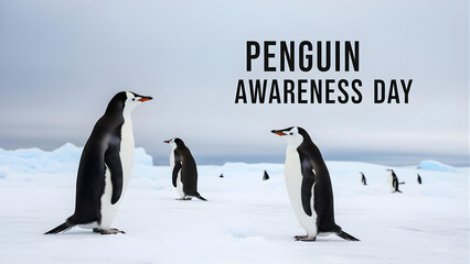 Obraz premium Penguins Standing on Iceberg