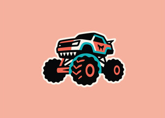 Monster Truck Vector Logo Icon Illustrator Artwork Creative Design Template  © art88