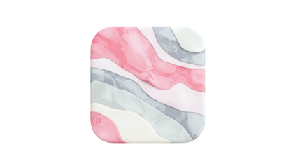 Abstract Swirling Waves of Pink, Gray, and Cream