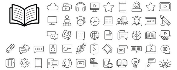 Collection of modern business and technology icons for professional use