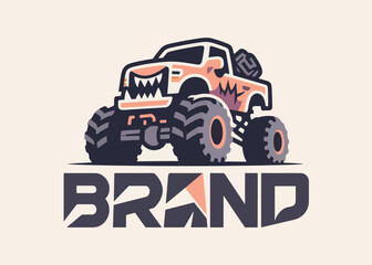 Monster Truck Vector Logo Illustrator Artwork Creative Design Template  © art88