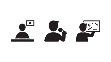 Vector Illustration Of People Communicating And Presenting In Business Setting For Corporate Training And Presentation Concept