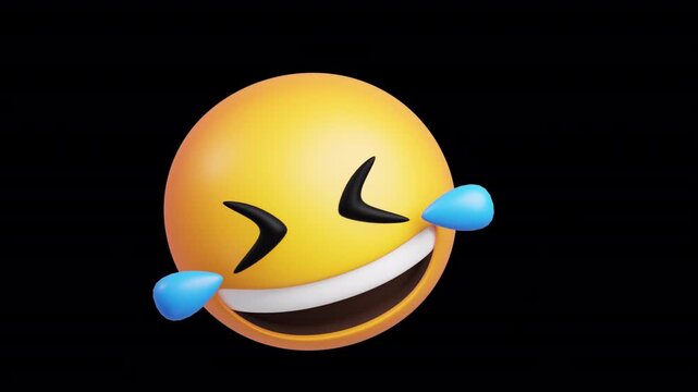 3D Rolling on the Floor Laughing Emoji Animation | Alpha Loop