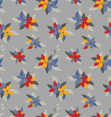 Japanese Little Bouquet Vector Seamless Pattern