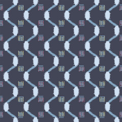 Japanese Embroidery Zigzag Line Vector Seamless Pattern