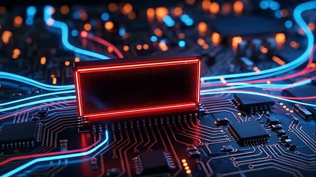AI Cyber Security Interface Showing Fraud Detected Alert on Futuristic Circuitry