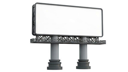 Fototapeta premium Large blank billboard on a grey background