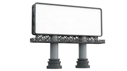 Large blank billboard on a grey background