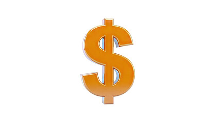 Obraz premium Orange 3D Dollar Sign