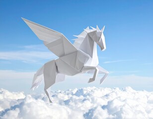 Obraz premium Abstract illustration of a horse in origami style