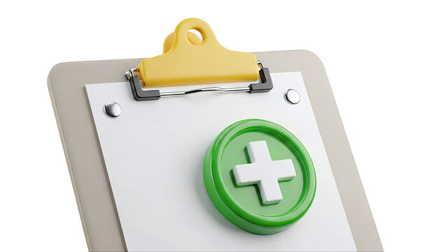 Clipboard with Medical Cross Symbol