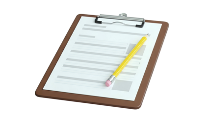 Clipboard with Paper and Pencil