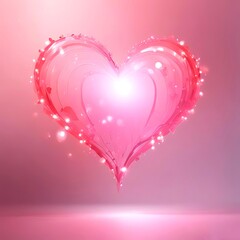 Abstract heart bokeh lights in soft pink and red tones, romantic Valentine style, elegant and modern